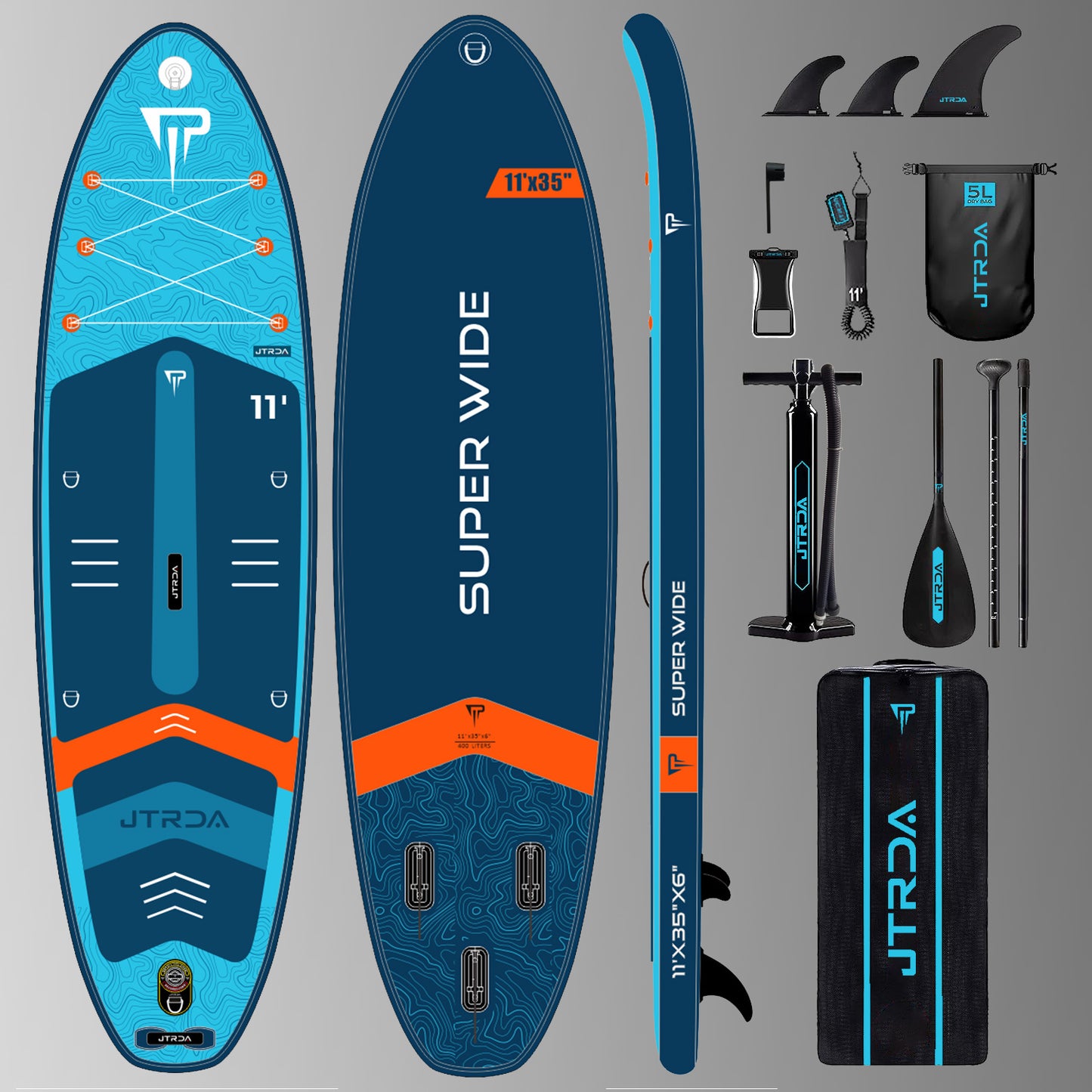 JTRDA SUPER WIDE SERIES 11'X35"X6" INFLATABLE SUP SET