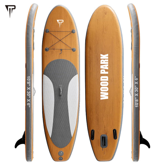 JTRDA wood park 10'8" inflatable SUP paddle board